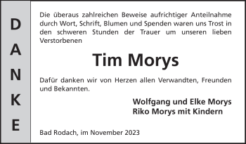 Traueranzeige von Tim Morys von Neue Presse Coburg