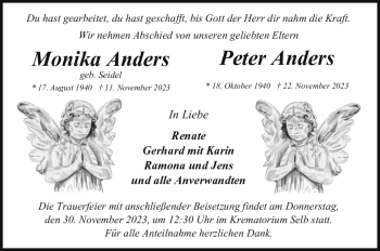 Traueranzeige von MonikaPeter AndersAnders von Frankenpost