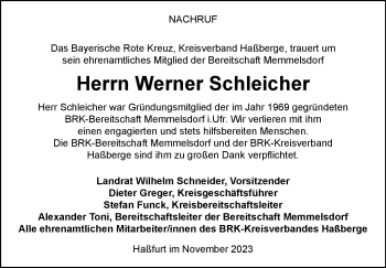 Traueranzeige von Werner Schleicher von Neue Presse Coburg