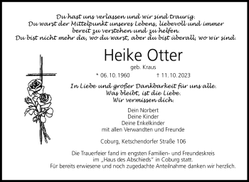 Traueranzeige von Heike Otter von Neue Presse Coburg