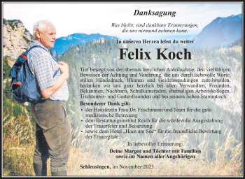 Traueranzeige von Felix Koch von Südthüringer Presse