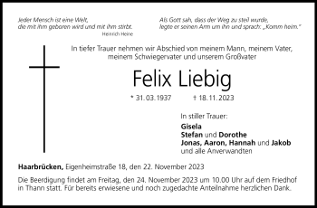 Traueranzeige von Felix Liebig von Neue Presse Coburg