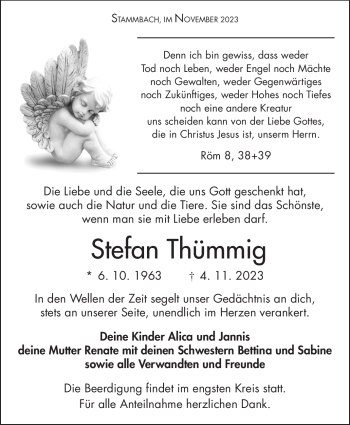 Traueranzeige von Stefan Thümmig von Frankenpost