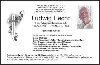 Traueranzeige von Ludwig Hecht von Frankenpost