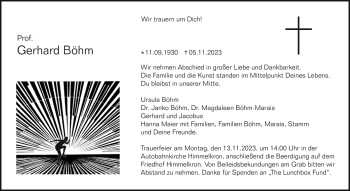Traueranzeige von Gerhard Böhm von Frankenpost