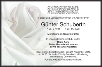 Traueranzeige von Günter Schuberth von Frankenpost