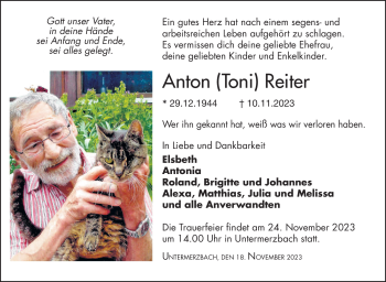 Traueranzeige von Anton Reiter von Neue Presse Coburg
