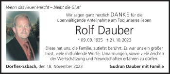 Traueranzeige von Rolf Dauber von Neue Presse Coburg