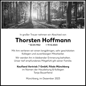 Traueranzeige von Thorsten Hoffmann von Frankenpost