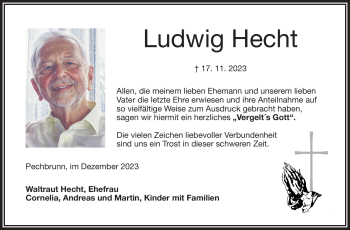 Traueranzeige von Ludwig Hecht von Frankenpost