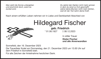 Traueranzeige von Hildegard Fischer von Neue Presse Coburg