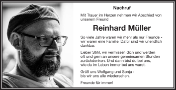 Traueranzeige von Reinhard Müller von Frankenpost