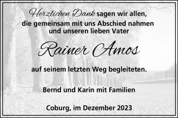 Traueranzeige von Reiner Amos von Neue Presse Coburg