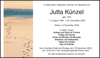Traueranzeige von Jutta Künzel von Frankenpost
