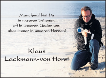 Traueranzeige von Klaus Lackmann-von Horst von Neue Presse Coburg