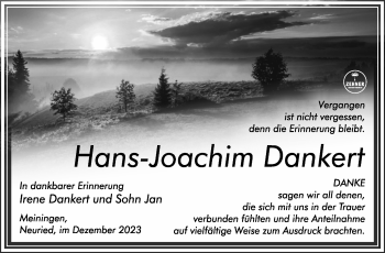 Traueranzeige von Hans-Joachim Dankert von Südthüringer Presse