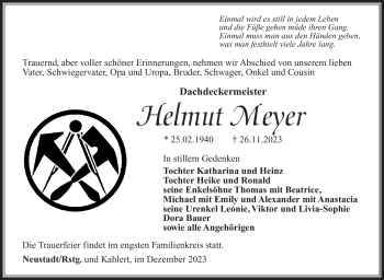Traueranzeige von Helmut Meyer von Südthüringer Presse