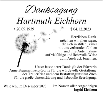 Traueranzeige von Harthmuth Eichhorn von Neue Presse Coburg