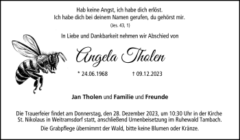 Traueranzeige von Angelika Tholen von Neue Presse Coburg