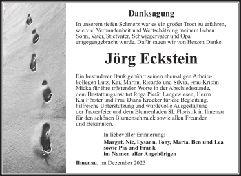 Traueranzeige von Jörg Eckstein von Südthüringer Presse