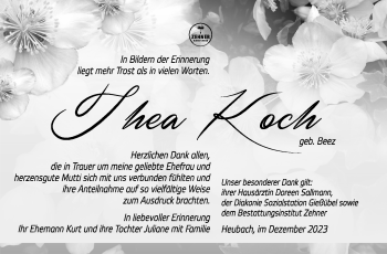Traueranzeige von Thea Koch von Südthüringer Presse