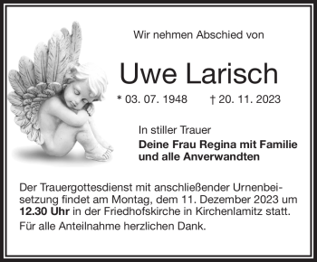 Traueranzeige von Uweg Larisch von Frankenpost