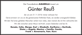 Traueranzeige von Günter Reuß von Frankenpost