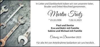 Traueranzeige von Martin Trutz von Neue Presse Coburg