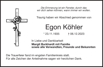 Traueranzeige von Egon Köhler von Neue Presse Coburg