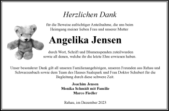 Traueranzeige von Angelika Jensen von Frankenpost
