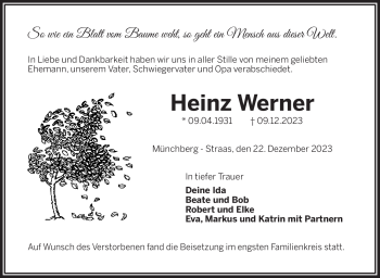 Traueranzeige von Heinz Werner von Frankenpost