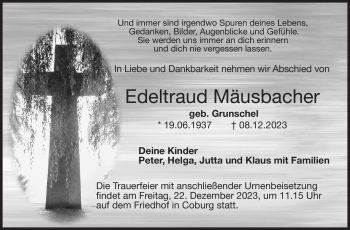 Traueranzeige von Edeltraud Mäusbacher von Neue Presse Coburg