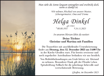 Traueranzeige von Helga Dinkel von Neue Presse Coburg