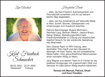 Traueranzeige von Karl-Friedrich Schmucker von Neue Presse Coburg