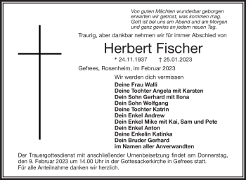 Traueranzeige von Herbert Fischer von Frankenpost