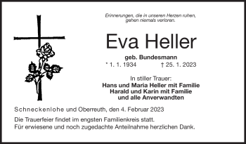 Traueranzeige von Eva Heller von Neue Presse Coburg