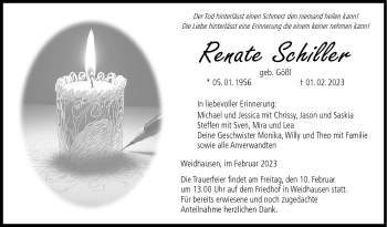 Traueranzeige von Renata Schiller von Neue Presse Coburg