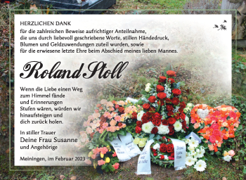 Traueranzeige von Roland Stoll von Südthüringer Presse