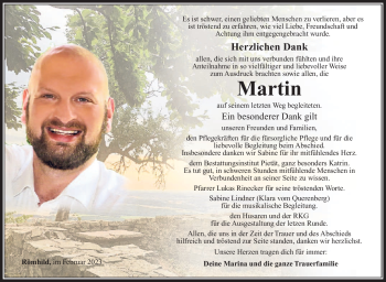 Traueranzeige von Martin Zetzmann von Südthüringer Presse