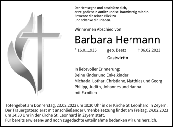Traueranzeige von Barbara Hermann von Neue Presse Coburg