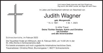 Traueranzeige von Judith Wagner von Neue Presse Coburg