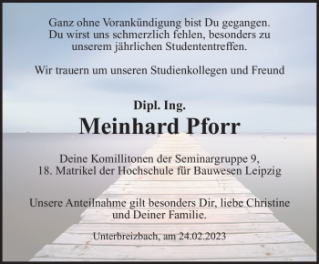 Traueranzeige von Meinhard Pforr von Südthüringer Presse