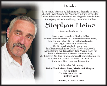 Traueranzeige von Stephan Heinz von Südthüringer Presse