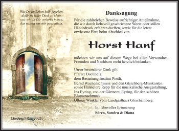 Traueranzeige von Horst Hanf von Südthüringer Presse