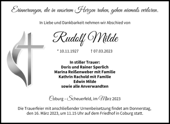 Traueranzeige von Rudolf Milde von Neue Presse Coburg
