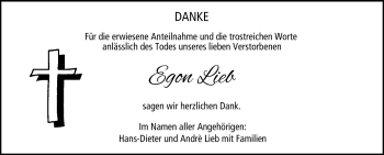 Traueranzeige von Egon Lieb von Neue Presse Coburg