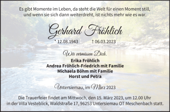 Traueranzeige von Gerhard Fröhlich von Neue Presse Coburg