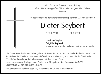 Traueranzeige von Dieter Seybert von Neue Presse Coburg
