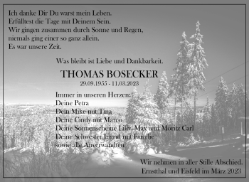 Traueranzeige von Thomas Bosecker von Südthüringer Presse