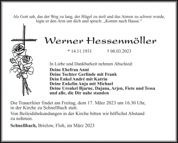 Traueranzeige von Werner Hessenmöller von Südthüringer Presse